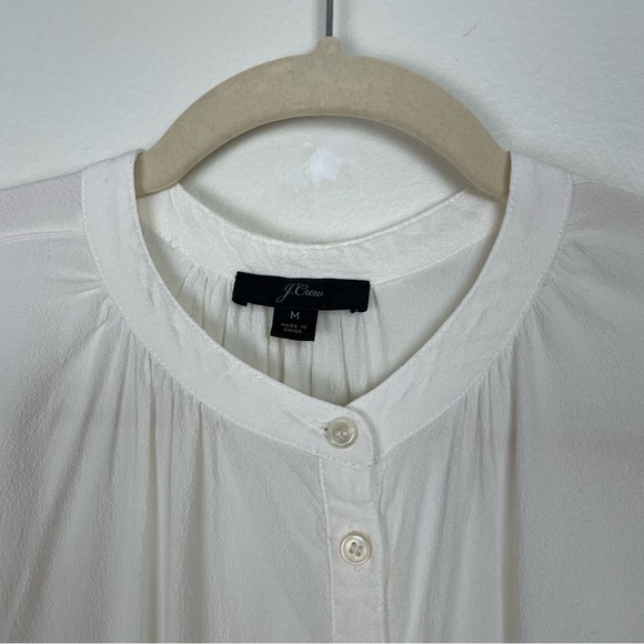 J. Crew Point Sur Drapey Popover Shirt Blouse in White / Ivory - Picture 4 of 6